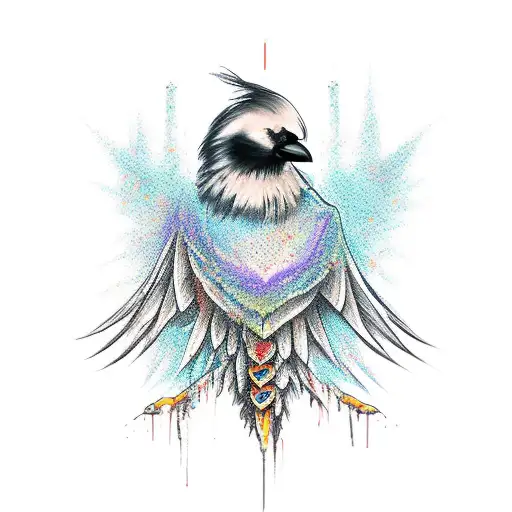 Crow Standing On Human Heart