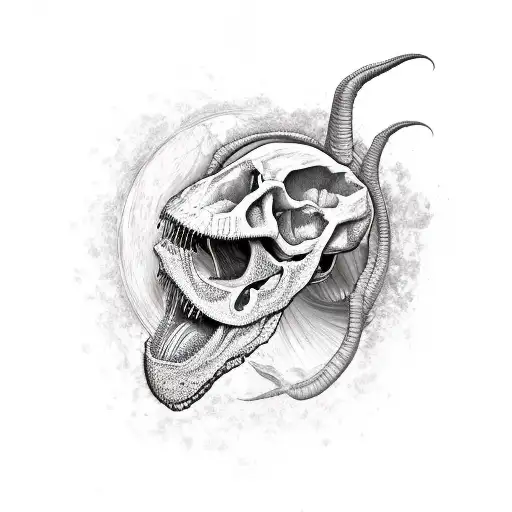 Tyrannosaurus Skull Calaca Style