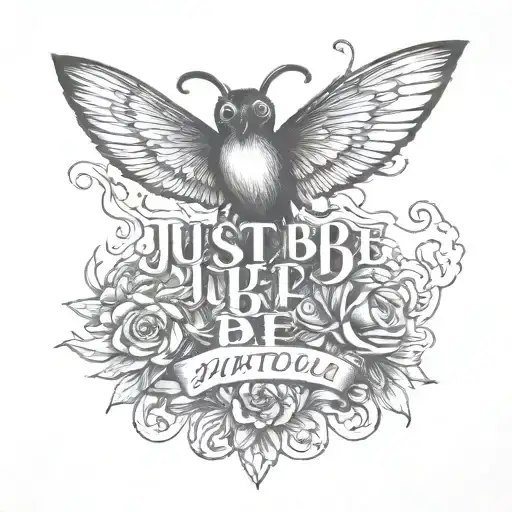 Just Be Quote Written Across Front Of Right Shoulder