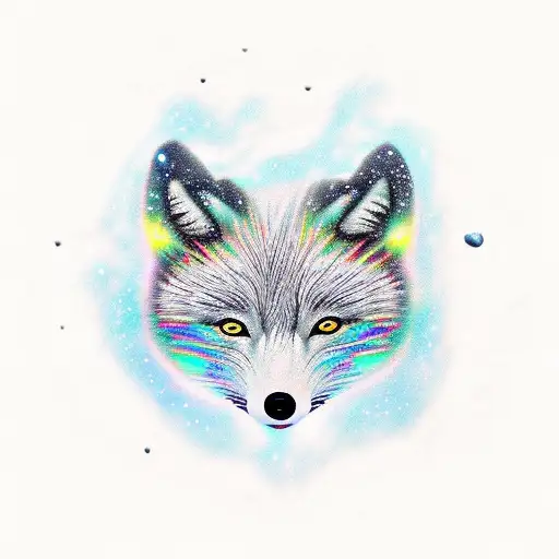 Arctic Fox Back Piece Space At Night