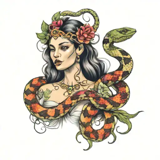 Goddess And Snake