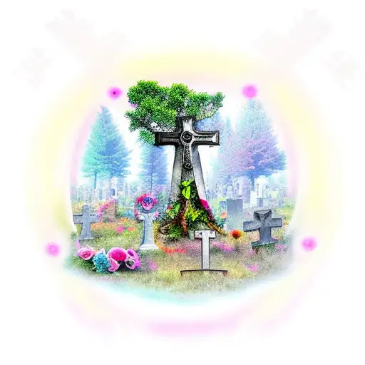 Forest With Graveyard And Crosses