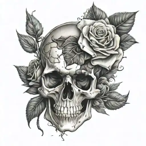 Skull And Rose