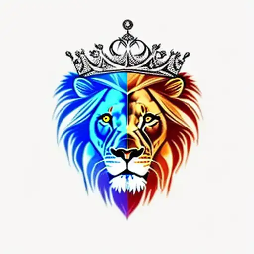 Full Body Lion Wearing A Crown
