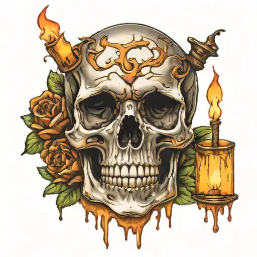 Skull With Candle