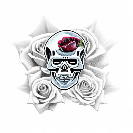 Robotic Skeleton With Roses