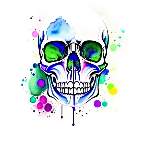 Watercolor Skull
