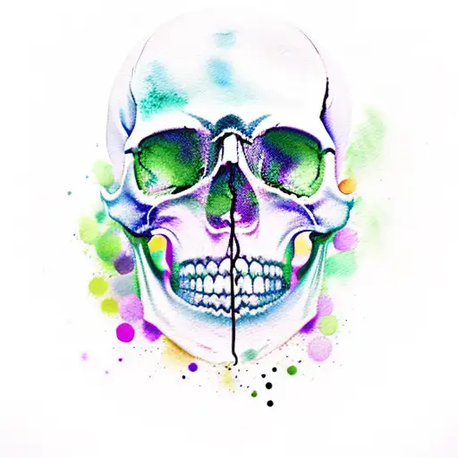 Watercolor Skull
