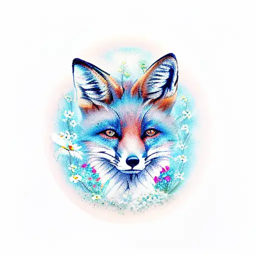 The Fox Lies In The Forget-me-nots