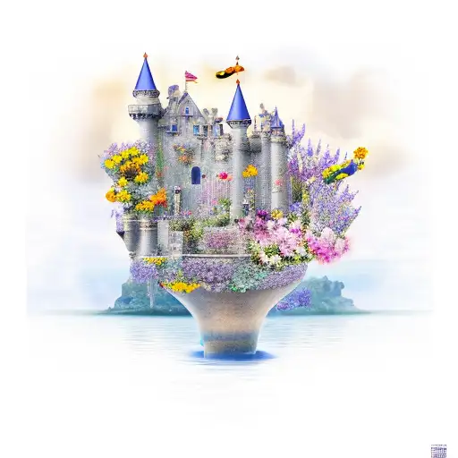 Castle In A Cup Flower Garden And Birth Of Venus