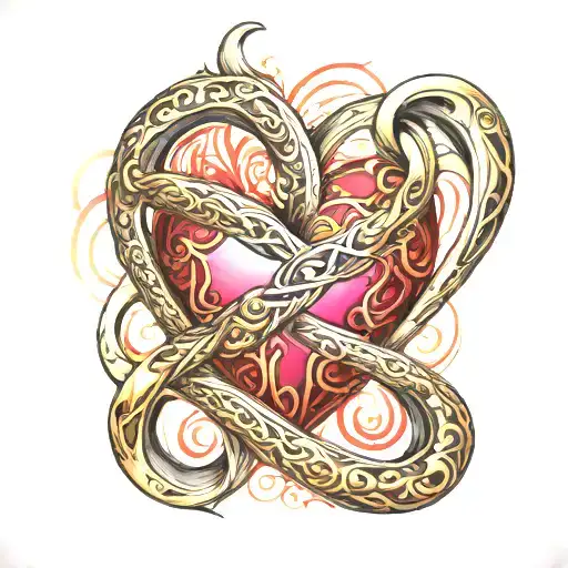 Infinity Symbol Combined With Heart Made