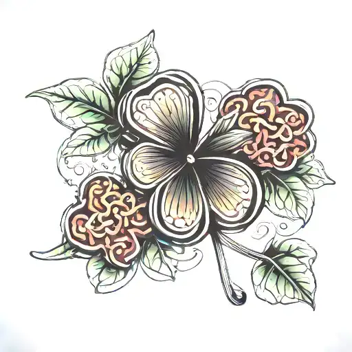 Black Five Leaf Clover Made