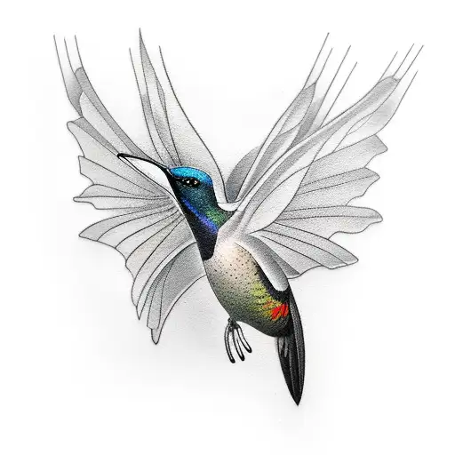A Minimalist Tattoo Of A Colibri Flying Out Of An Open Book