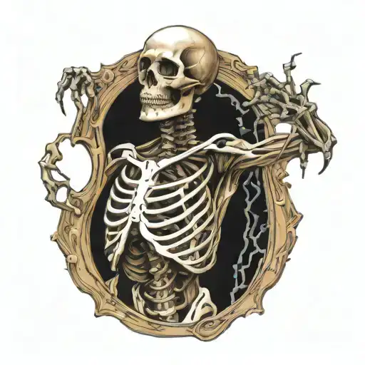 Skeleton With A Blackhole Bursting Out Of His Chest