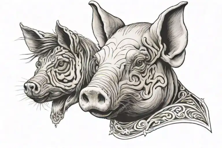 Pig Rat Horse Rabbit Face