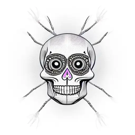 Spider With Sugar Skull For A Body