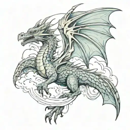 Dragon With Wings Flying