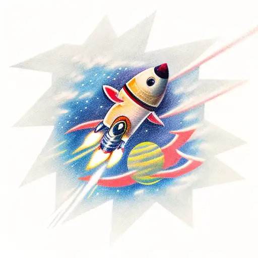 Rocket Shooting Into Space