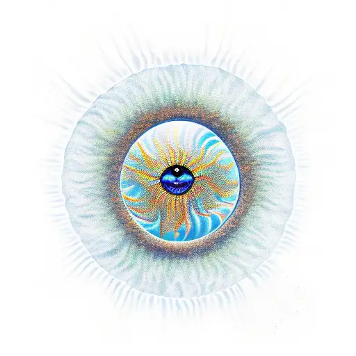 Water Ripples With Small Hand Reaching Out Holding The Sun