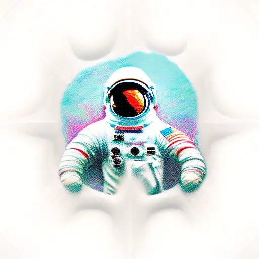 Astronaut Over A Water Dougnut