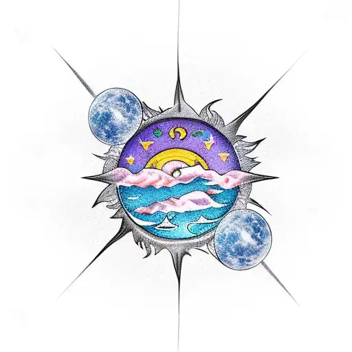 Sword Moon Sun Ring Stars Heart