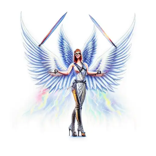 Angel With Flaming Swords