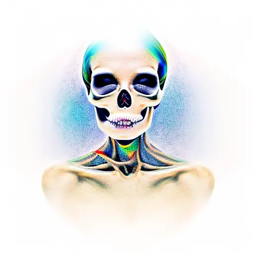 Female Head And Skull