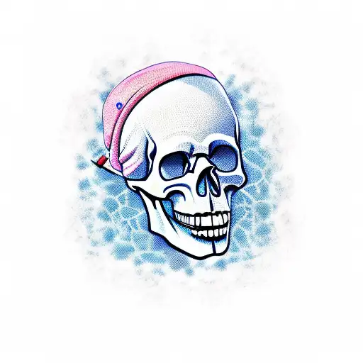 Skull With Top-hat And Afro Hair