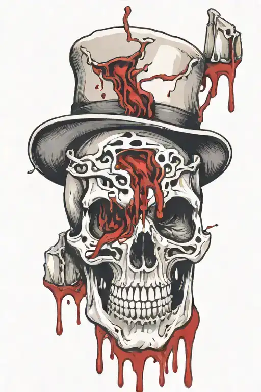Skull Bullets And Blood Dripping
