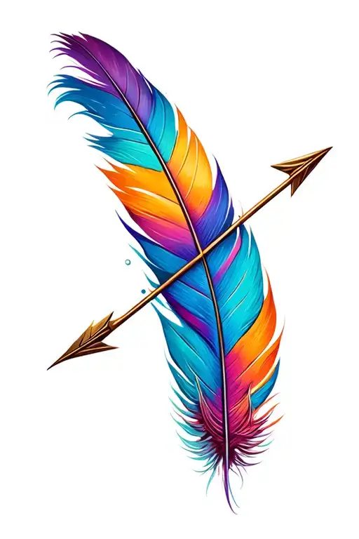 Feather Struck By Arrow Design