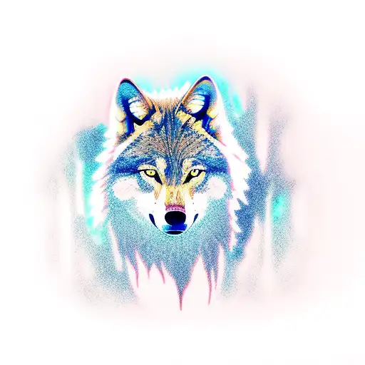Forest Lightning Howling Wolf