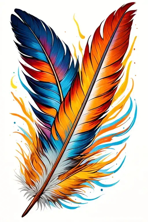 Feather Struck By Arrow Design
