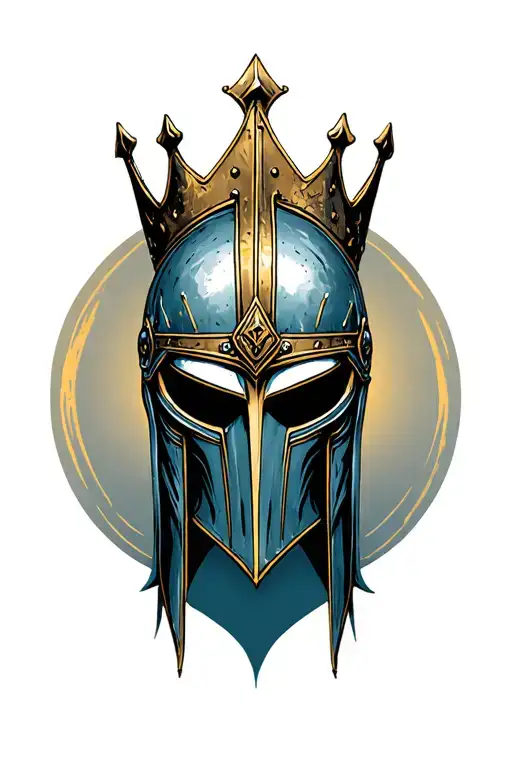 Spartain King Helmet With Worn Crown