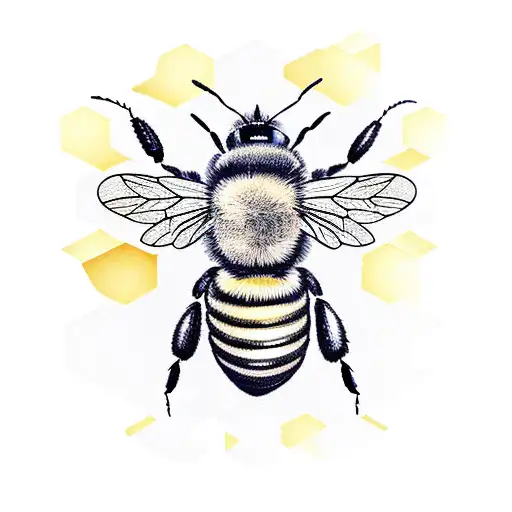 A Bee With A Honeycomb