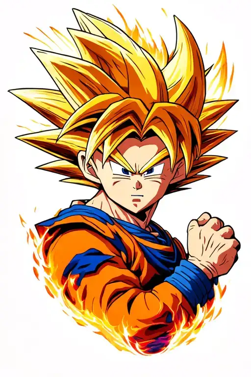 Dragonball Son Goku Turning Super Saiyan
