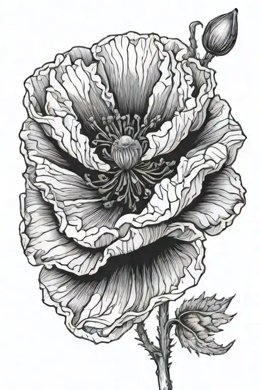 Black And White Poppy Flower