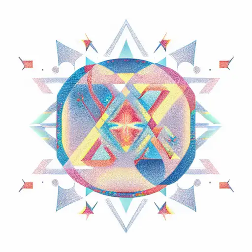 Nature-inspired Geometric Pattern With Moon And Stars