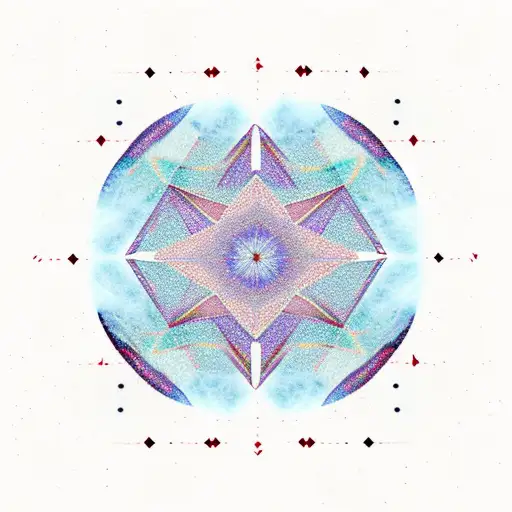 Nature-inspired Geometric Pattern With Moon And Stars