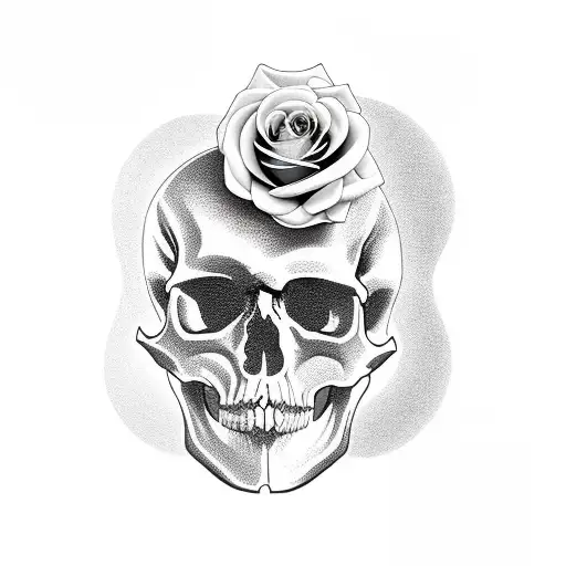 Ss And Skull Whit Roses