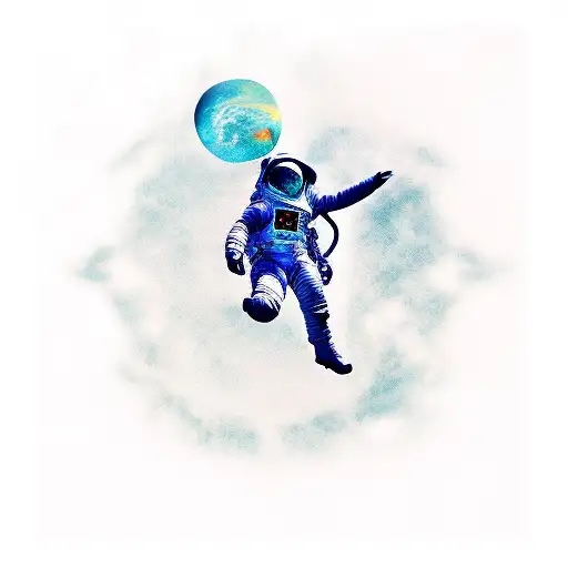 Space Man Falling From Galaxy