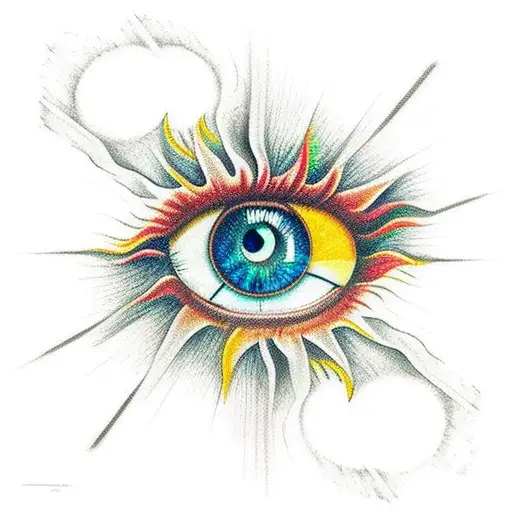 Eye And Sun And Lines