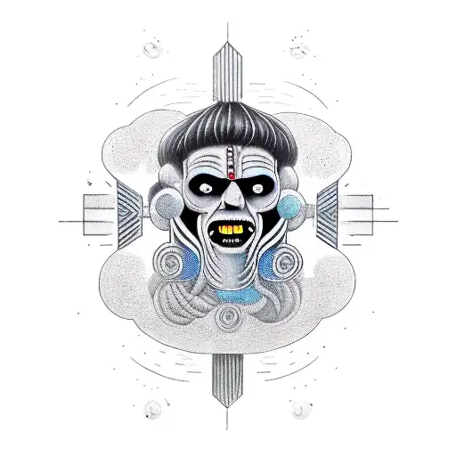 A Male Titan God Levitating With A Deep And Strong Look