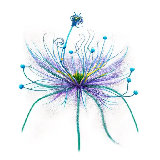 Blue Spider Lily With Lines