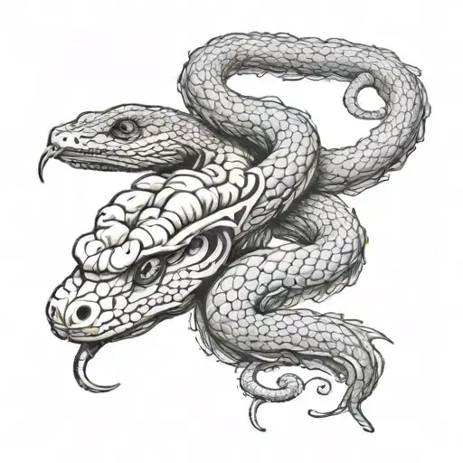 Medicine Snake Wrapped In A Spine And A Brain