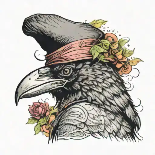 Half Teenager Wearing A Topper Hat Half A Crow