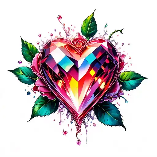 Rose Crystal Gem Heart