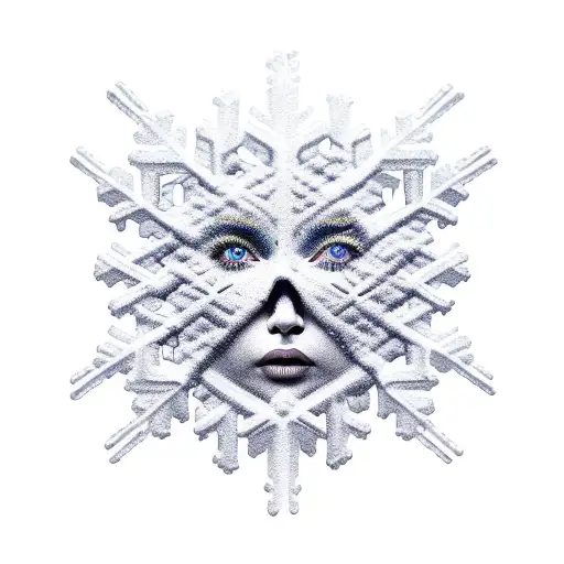 Snowflake Woman's Face Broken Heart