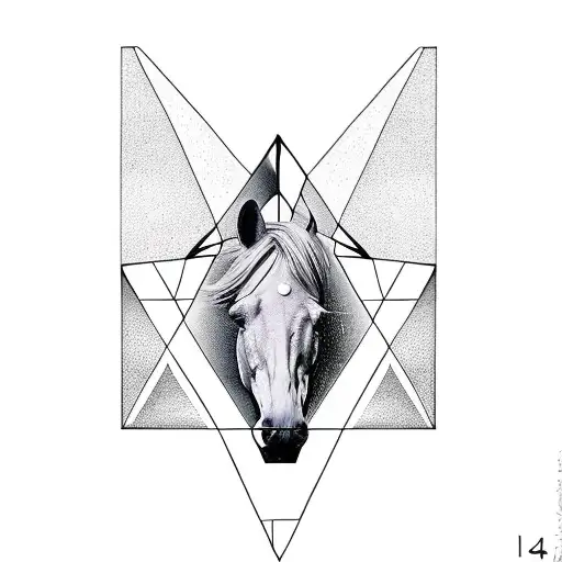 Triangle With Horse Minimalist