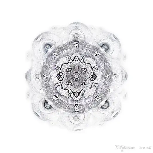 Many Different Mandala Metal Disks Arranged On Forearm