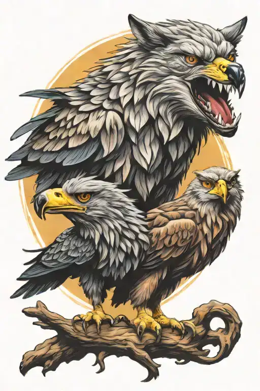 Wolf And Eagle